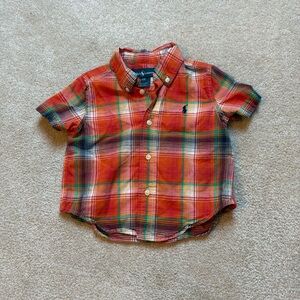 Ralph Lauren Kids Plaid Button-Down Shirt - Red, Green, and Yellow
